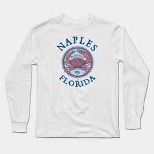 Naples, Florida, Stone Crab on Wind Rose Long Sleeve T-Shirt